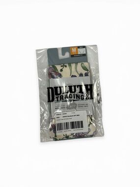 NWT Duluth Trading Co Cream Briefs with Green & Purple Floral Print size med